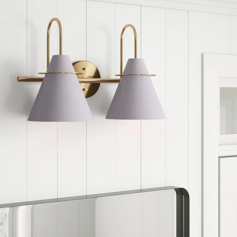 Salem 2 - Light Dimmable Brass/Gray Vanity Light | Wayfair North America