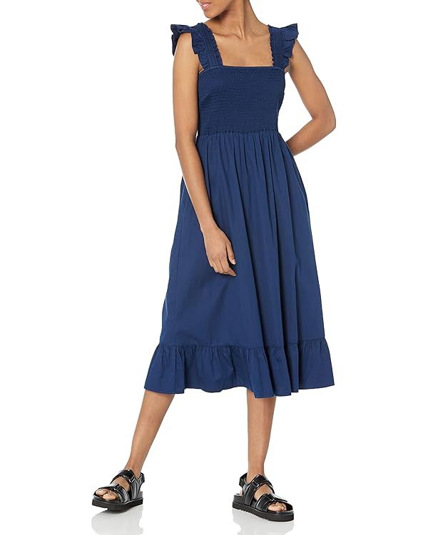 The Drop Women's Kimi Ruffled-Shoulder Smocked Midi Dress | Amazon (US)