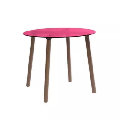 Nico & Yeye AC/BC Large Round Kids Table in Walnut/Pink | Bed Bath & Beyond
