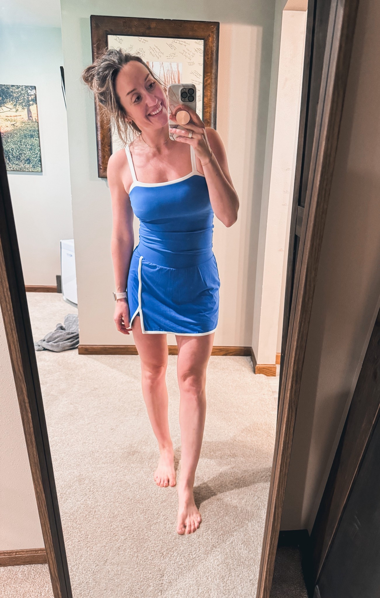 I’m obsessed with Target’s activewear! The skirt has built in shorts, and the top a built in bra. Buttery soft material and so affordable! Multiple colors. Wearing a small.

#LTKActive #LTKTravel