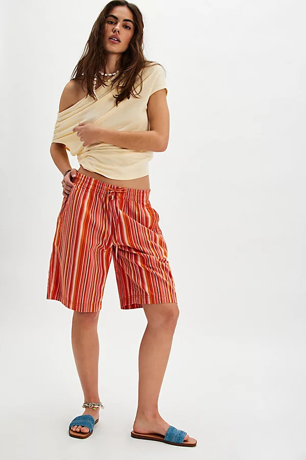 Saylor Poplin Stripe Shorts | Free People (Global - UK&FR Excluded)