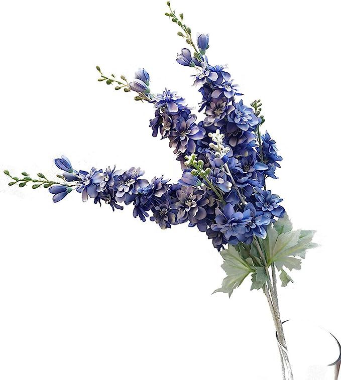 Suandsu 3pcs Artificial Delphinium Ajacis Flowers Fake Violet Silk Flower Table Kitchen Home Gard... | Amazon (US)