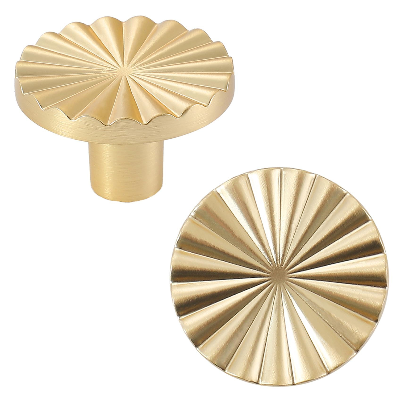 6 Pack Gold Kitchen Cabinet knobs and Pulls - Brushed Gold Zinc Cupboard Drawer Handles for Dress... | Amazon (US)