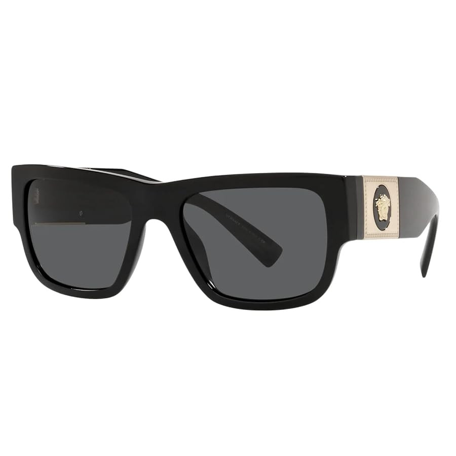 Versace Man Sunglasses Black Frame, Dark Grey Lenses, 56MM | Amazon (US)