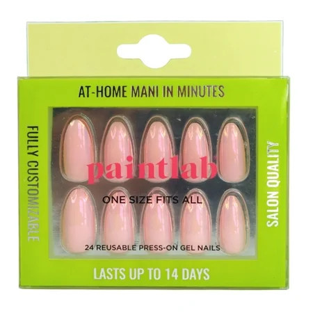 PaintLab Medium Almond Press On False Nails Pink Glazed 24 Count | Walmart (US)