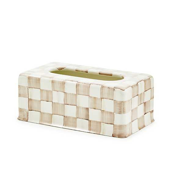 Mocha Check Standard Tissue Box Cover | MacKenzie-Childs