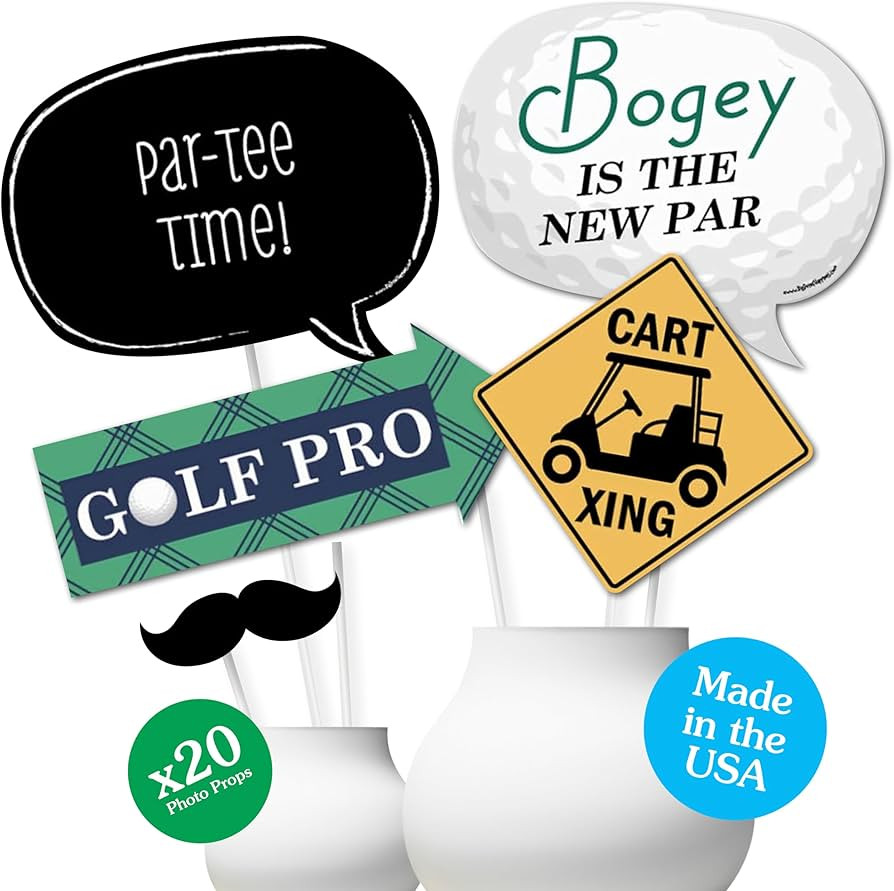 Big Dot of Happiness Par-Tee Time - Golf - Photo Booth Props Kit - 20 Count | Amazon (US)