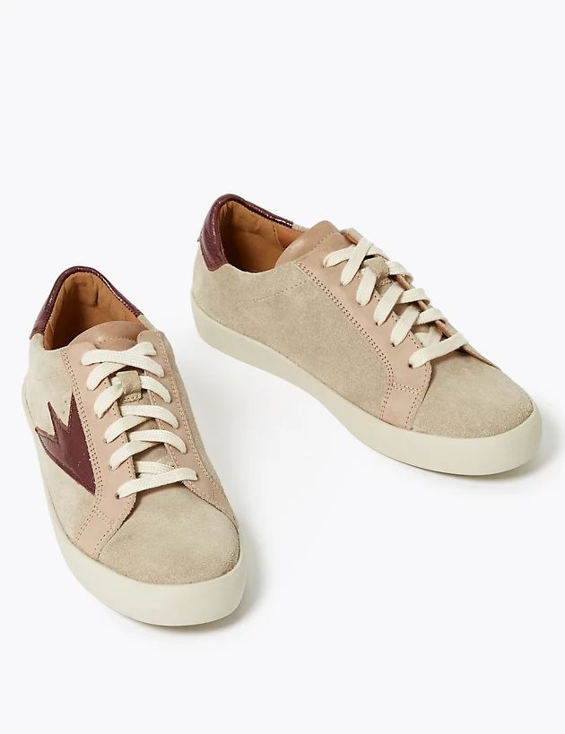 Suede Lace Up Flash Detail Trainers | Marks & Spencer (US)