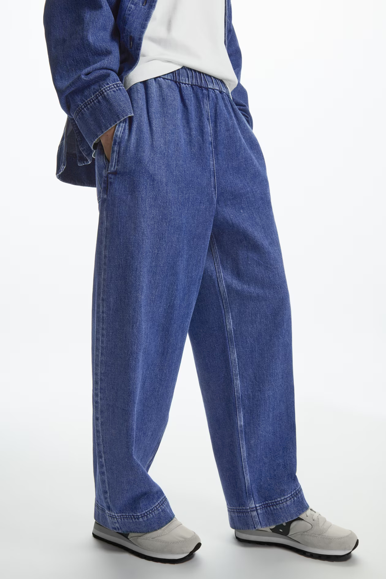 ELASTICATED-WAIST DENIM PANTS | COS (AU)