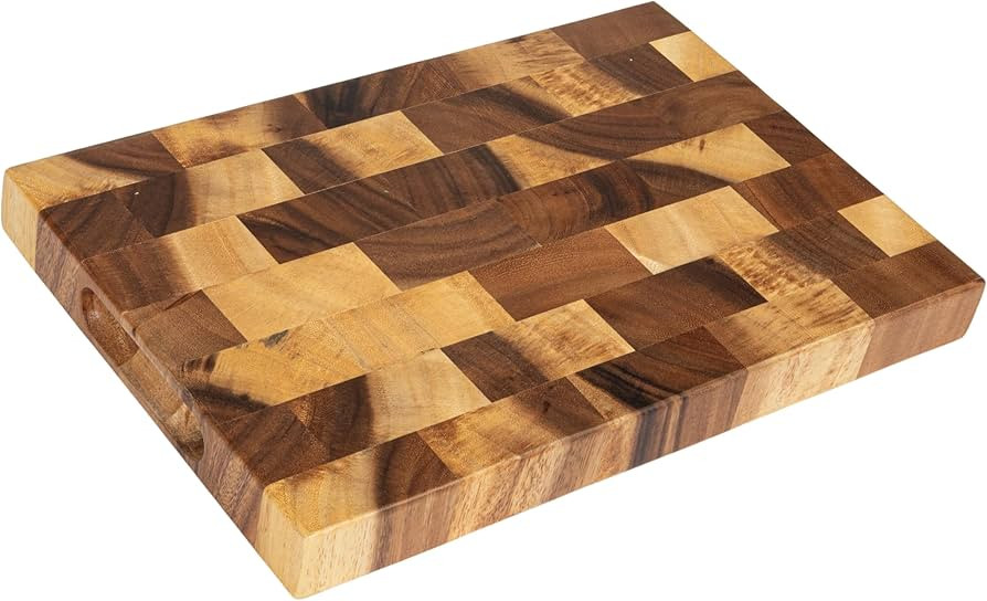 Creative Co-Op Suar Wood End Grain Rectangle Cheese and Cutting Board, Natural | Amazon (US)