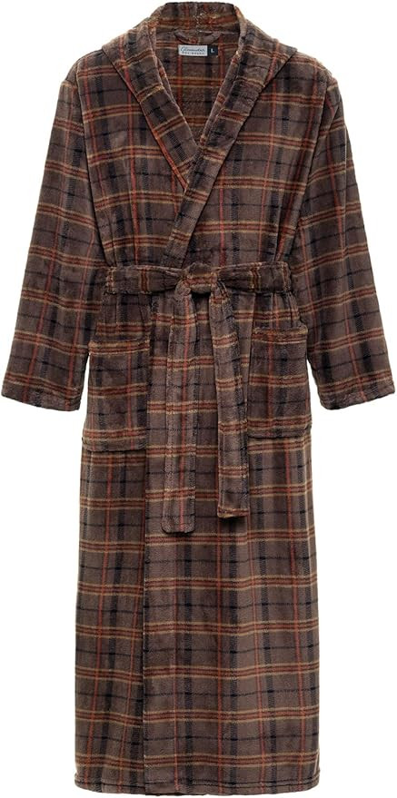 Alexander Del Rossa Mens Robe with Hood, Plush Fleece Hooded Mens Bathrobe, Big and Tall Bath Rob... | Amazon (US)