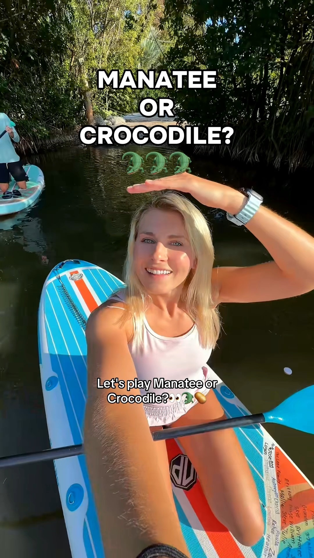 Bet you didn’t expect the ending…😳😳😳 What ATE that?!🐊🦈

#floridakeys #crocodile #manatee #paddleboard #paddleboardgirl 

#LTKSwim #LTKTravel