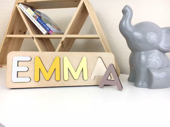 Children Name Puzzle Toys For Toddlers Gift for 1st 2nd 3rd Birthday Montessori Baby Toy New Mom ... | Etsy (US)