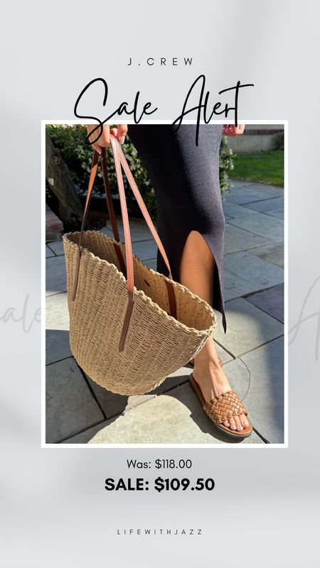 This beautiful straw tote is on sale at J.Crew! 

- Available in 3 other strap colors
- Perfect for a beach vacation or the farmers market, a summer essential 

Sale alert / straw tote / woven tote / sandals / beach vacation / farmers market / spring style

#LTKSaleAlert #LTKTravel