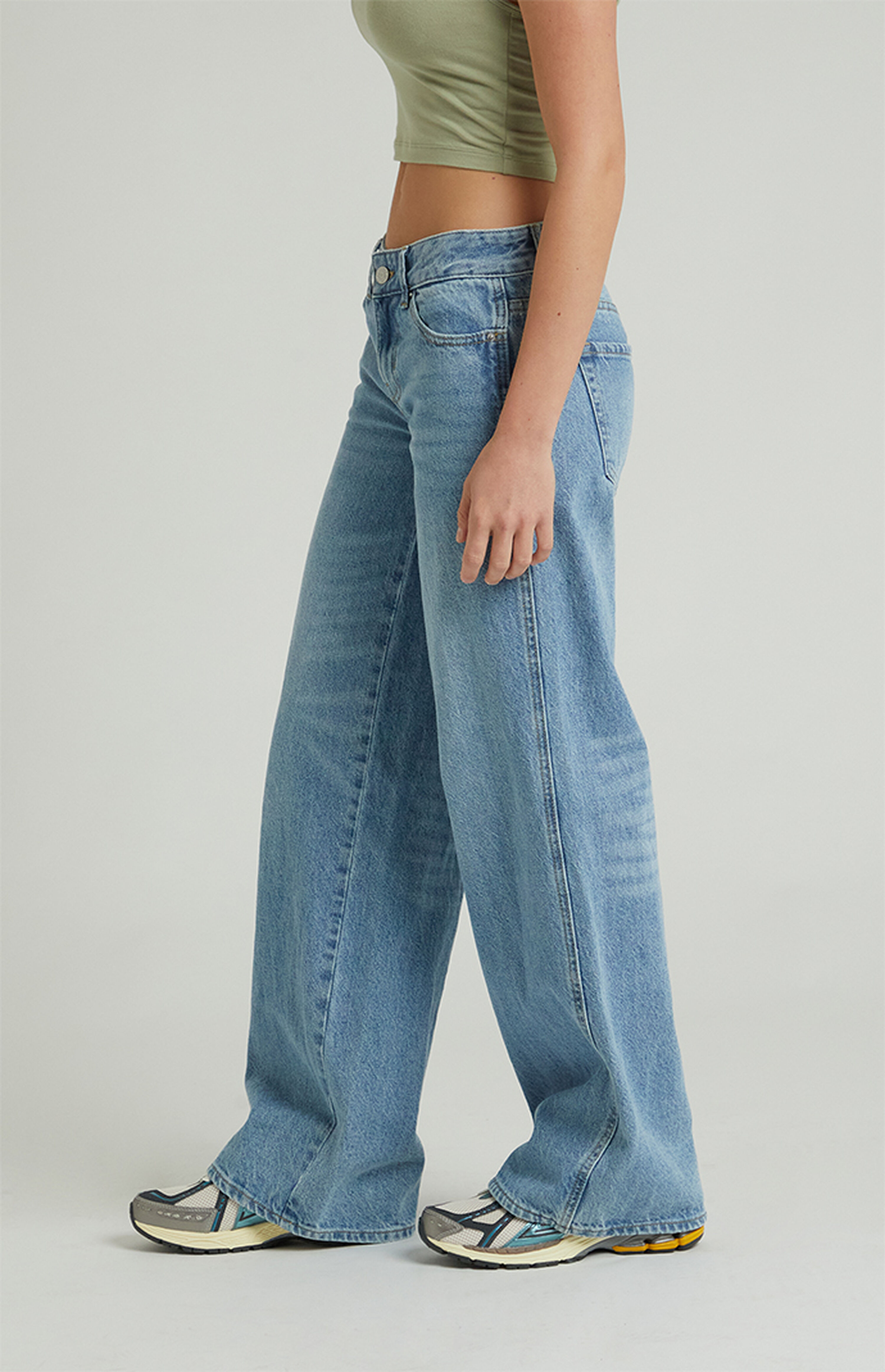 PacSun Eco Medium Indigo Low Rise Baggy Jeans | PacSun