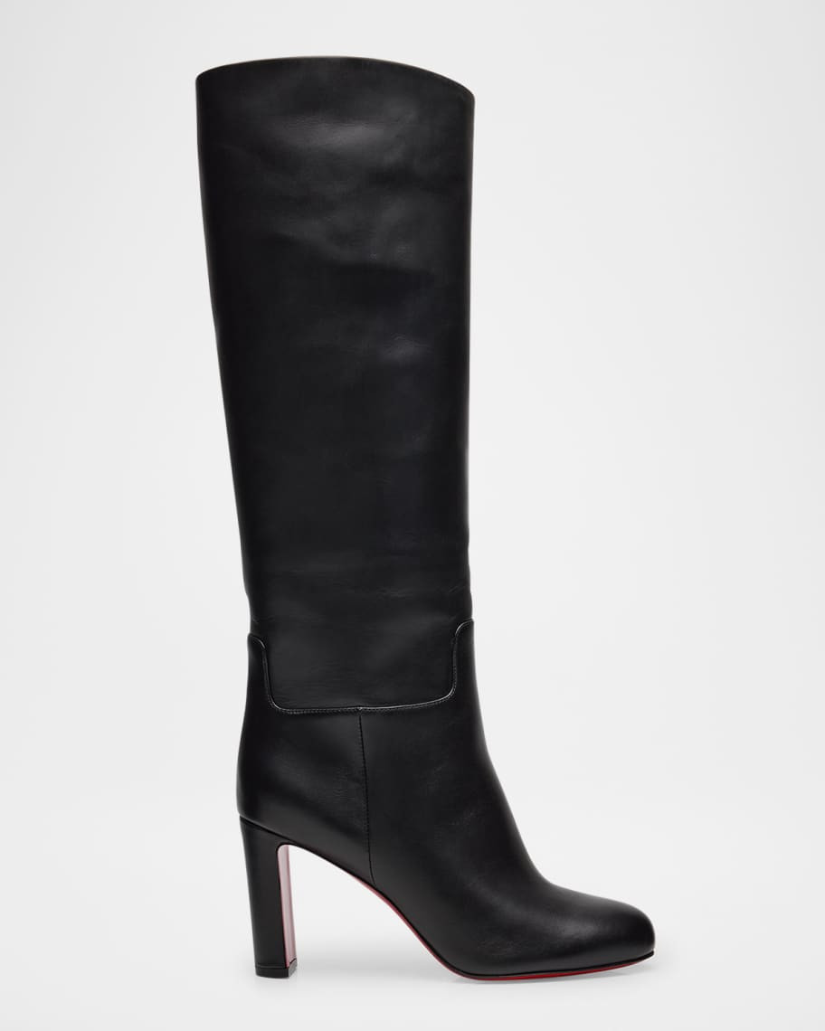 Christian Louboutin Loo Botta Leather Red Sole Knee Boots | Neiman Marcus