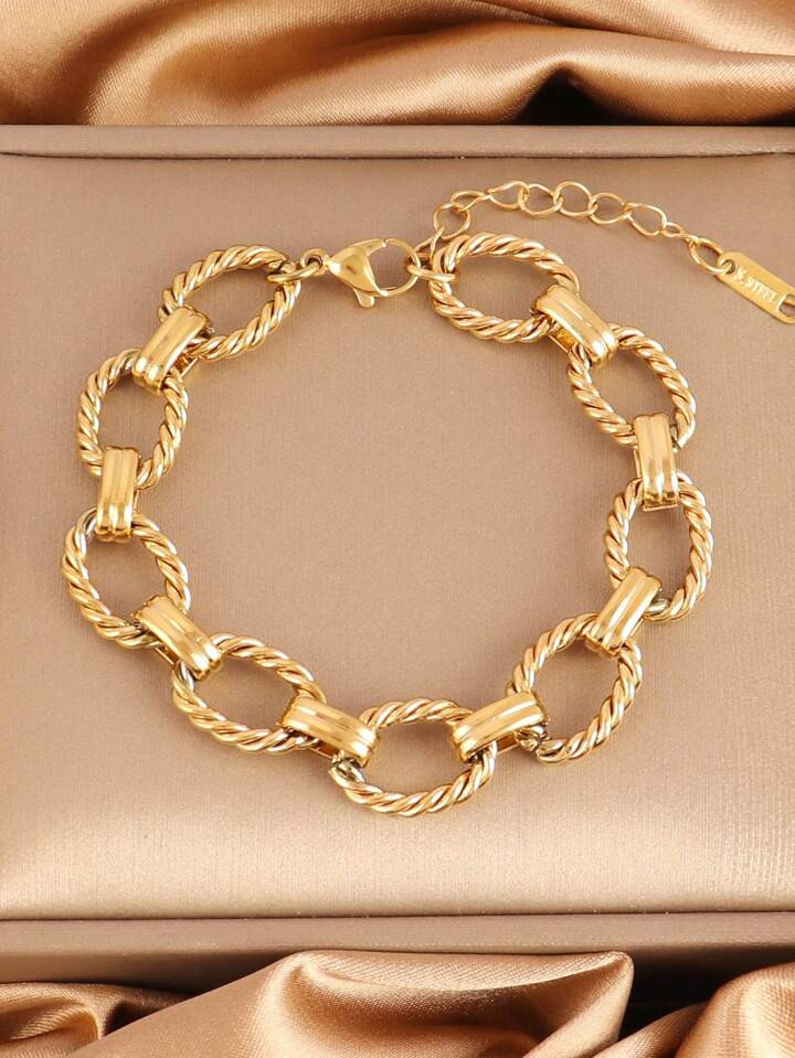 Stainless Steel Bracelets For Women Punk Silver Gold Color Chain Bracelet Men Jewelry Gift | SHEIN