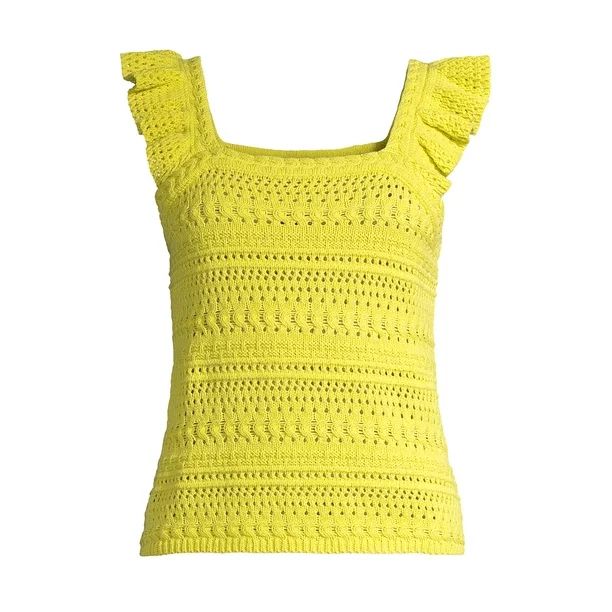 Scoop Women’s Crochet Flutter Sleeve Tank | Walmart (US)