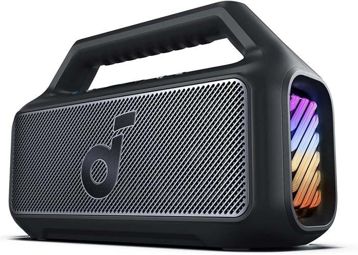 Soundcore Boom 2 By Anker, Outdoor Speaker, 80W, Subwoofer, BassUp 2.0, 24H Playtime, IPX7 Waterproof, Floatable, RGB Lights, USB-C, Custom EQ, Portable for Camping and Beach - Black | Amazon (US)