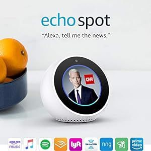 Echo Spot - Smart Alarm Clock with Alexa - White | Amazon (US)