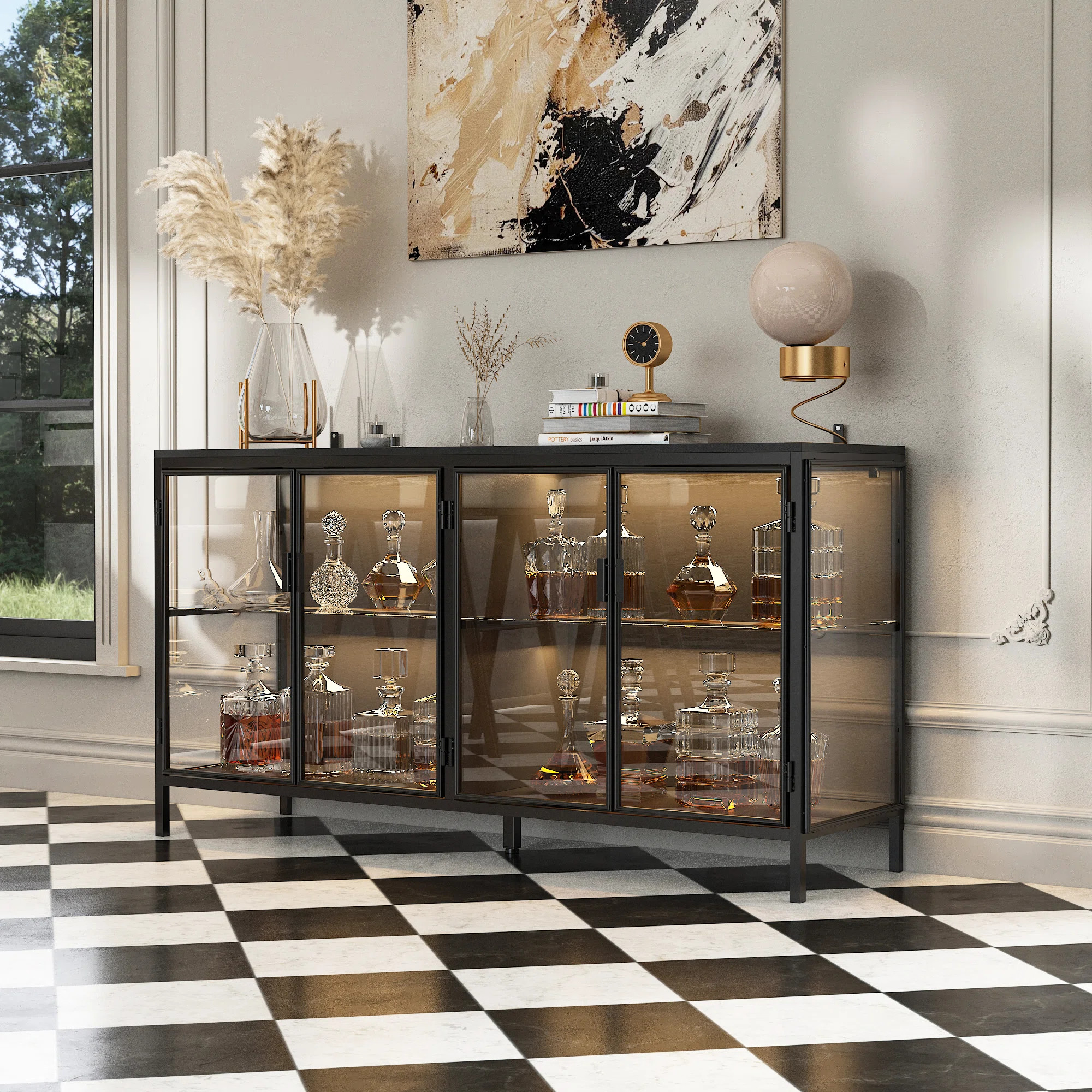 55.1" W Sideboard Cabinet Buffet Storage Cabinet | Wayfair North America