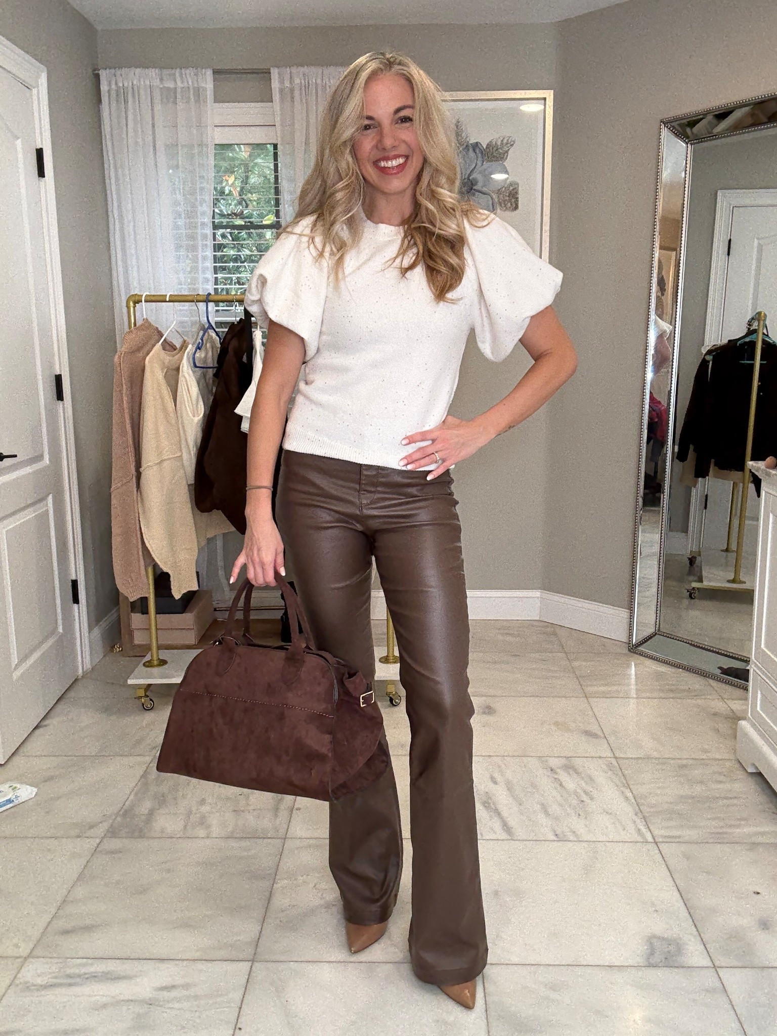 I love anything and everything chocolate brown this fall / winter !! These leather pants are so cute ! Everything I’m wearing is from Walmart ! Adorable and affordable , size small in all ! Top , jeans , and purse are all $25 and under !!

#LTKU #LTKHoliday #LTKootd
