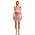 Madden NYC Women’s Juniors Striped Crochet Sleeveless Top and Skirt Set, 2-Piece, Sizes XS-3XL | Walmart (US)