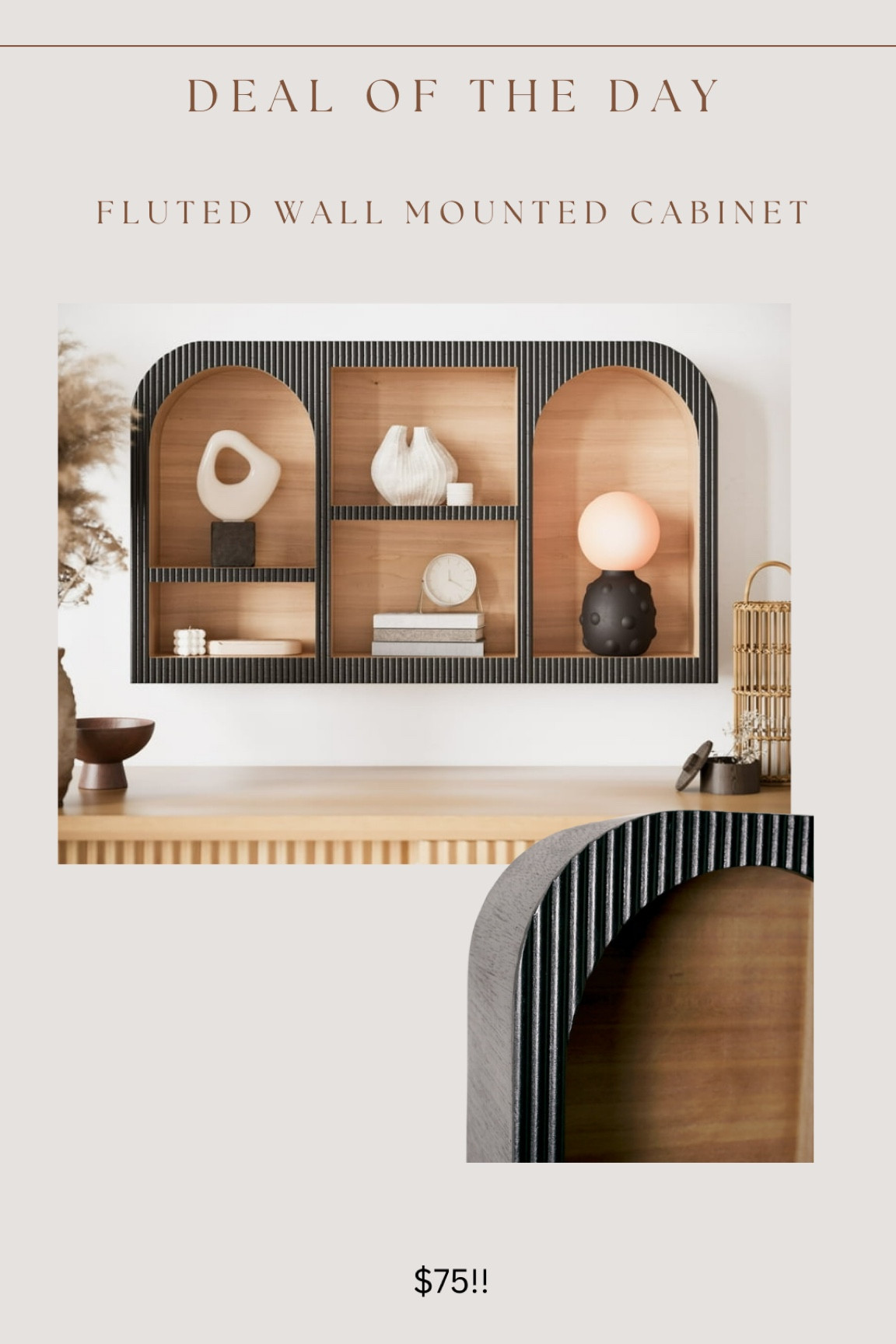 Brand new Walmart item!!! Gorgeous ridged/fluted texture (not striped lol) wall mounted cabinet! 

High sellout risk!! 

#LTKHome #LTKFindsUnder100 #LTKSaleAlert