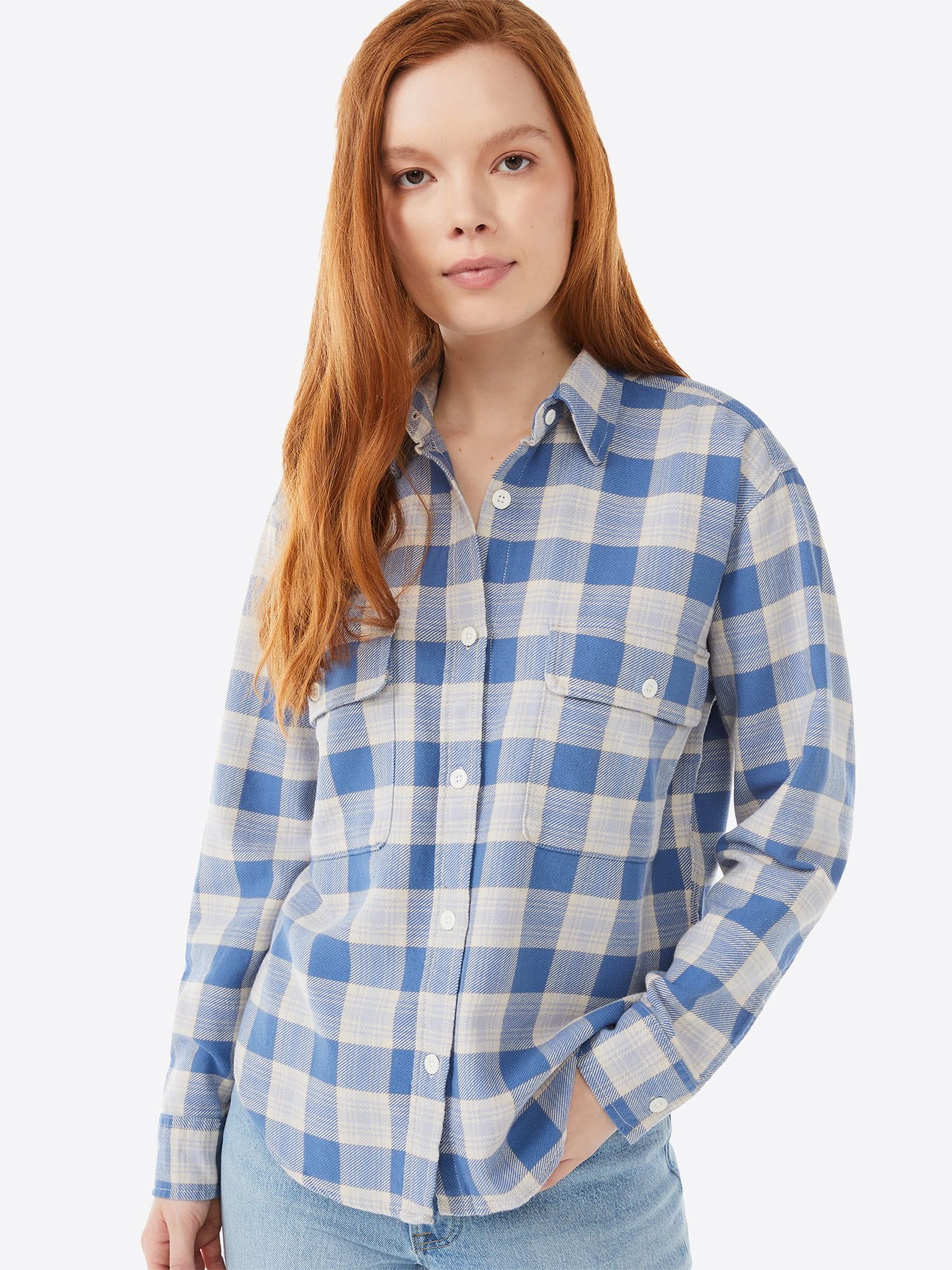 Free Assembly Women’s Long Sleeve Work Shirt - Walmart.com | Walmart (US)