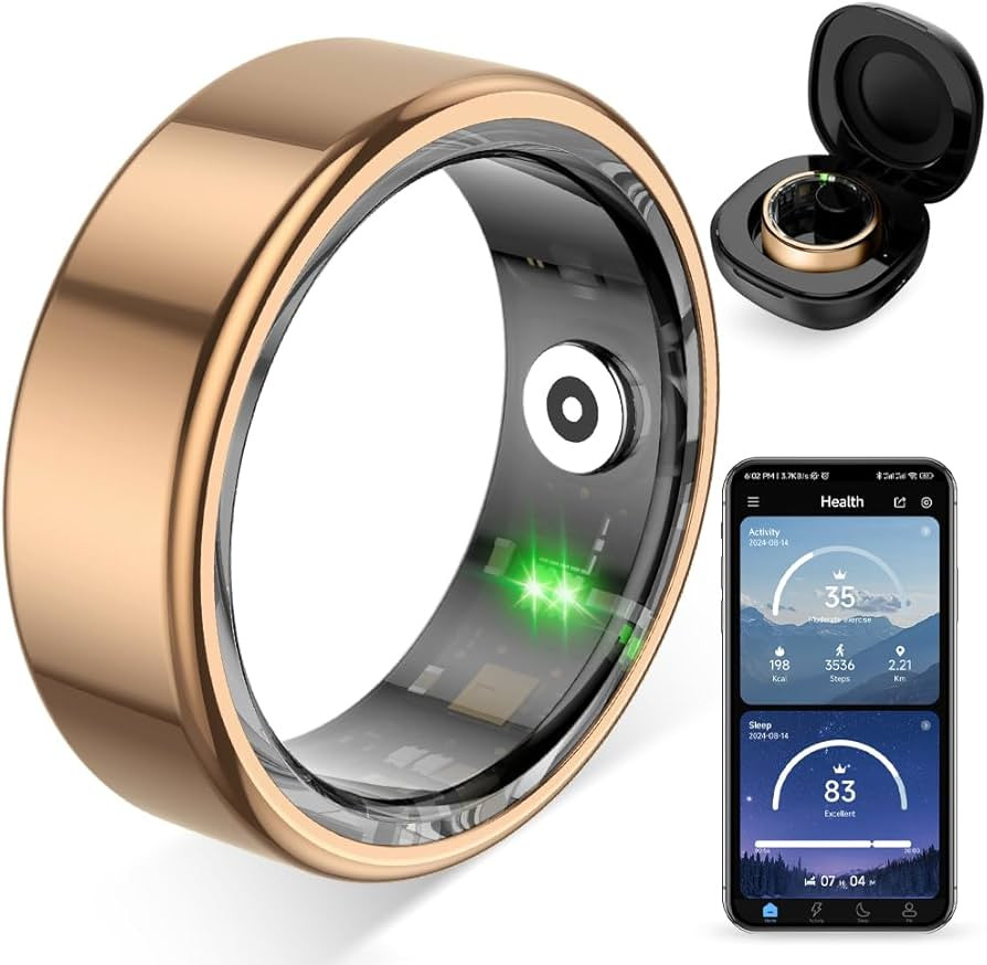 R02 Smart Ring, a Smart Ring for Women and Men, with a Charging case, Supports Heart Rate, Blood ... | Amazon (US)