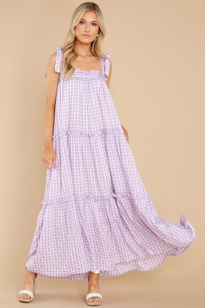 Cherished Memories Purple Gingham Maxi Dress | Red Dress 