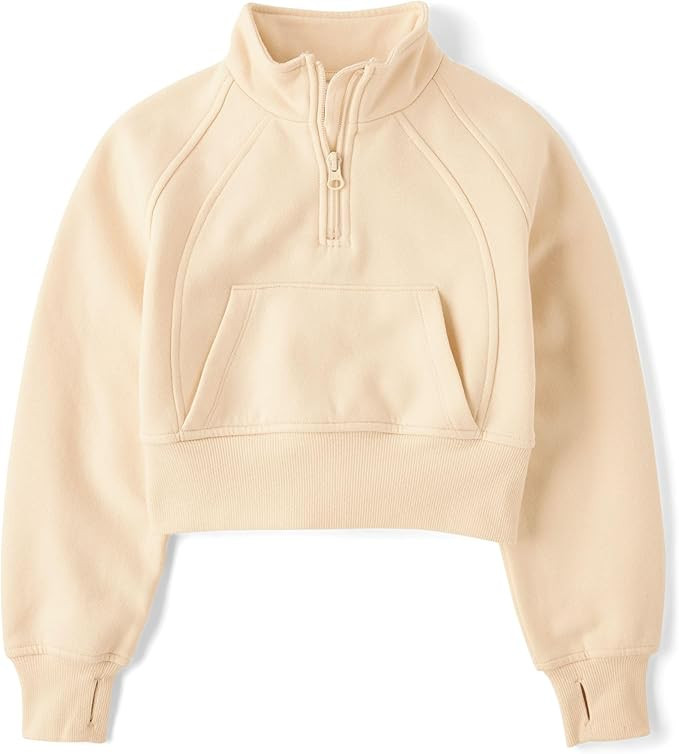The Children's Place girls Long Sleeve Fleece Quarter Zip Pullover | Amazon (US)