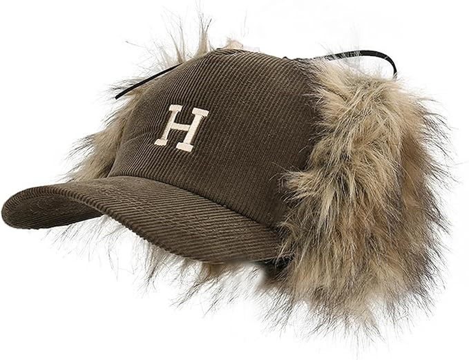 URAWOW Faux Fur Baseball Cap Women Winter Fall Grunge Aespa NINGNING Same Style Trapper Hat Plush... | Amazon (US)
