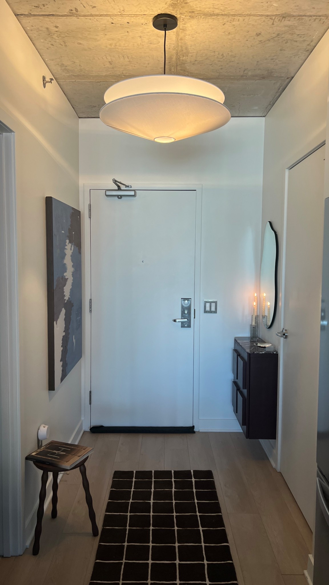 The stool is from Zara home and the cabinet is a wall mounted ikea besta DIY!