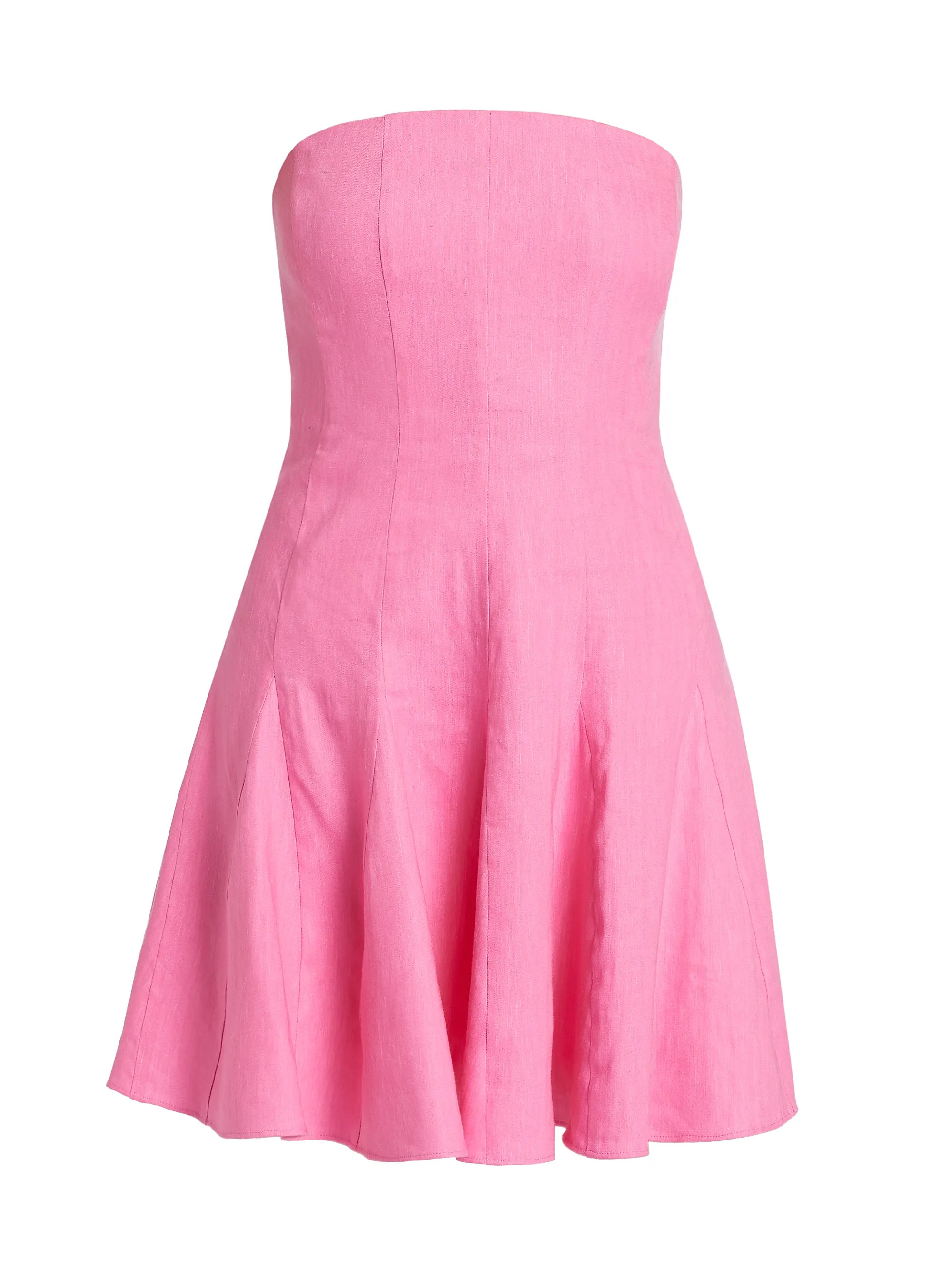 Cameron Solid Linen Strapless Dress | Saks Fifth Avenue