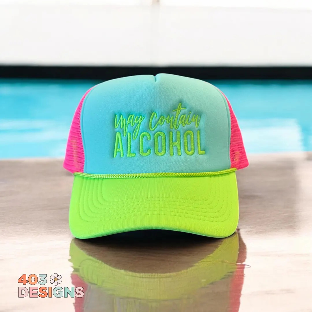 May Contain Alcohol Hat | Neon Tri-color Trucker Hat | Party Hat | Custom Foam Hat - Etsy | Etsy (US)