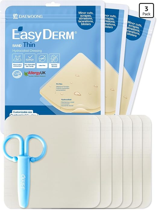 EasyDerm Thin Hydrocolloid Wound Dressing 3 Packs(6ea) 4\u201dx4\u201d - Healing Care | Amazon (US)