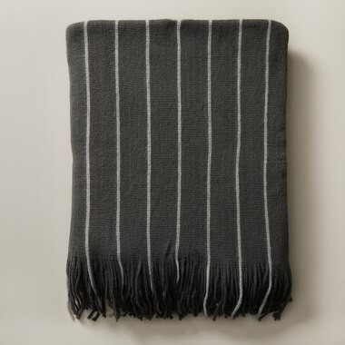 SUPER SOFT STRIPED THROW BLANKET, STORM | Indigo (CA)