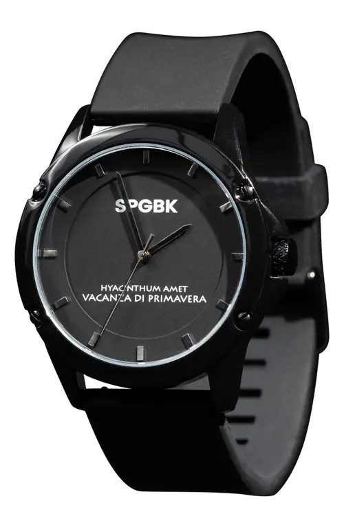 SPGBK Watches Bordeaux Silicone Band Watch, 44mm in Black at Nordstrom | Nordstrom