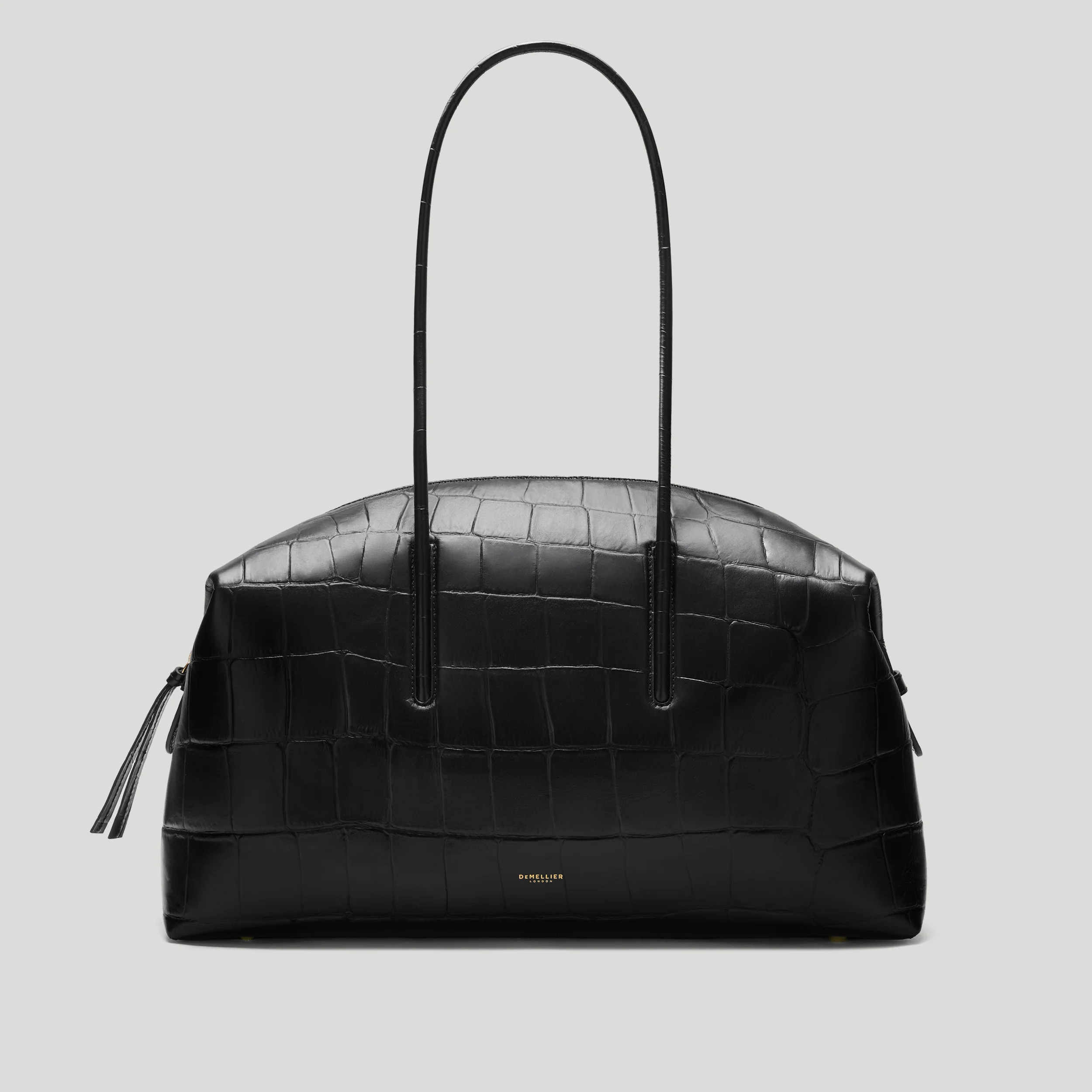 DeMellier The Stockholm in Black Large Croc-Effect Leather Tote & Work bag | DeMellier
