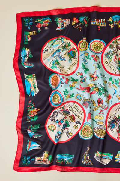 Destination Pattern Satin Scarf | Urban Outfitters (US and RoW)