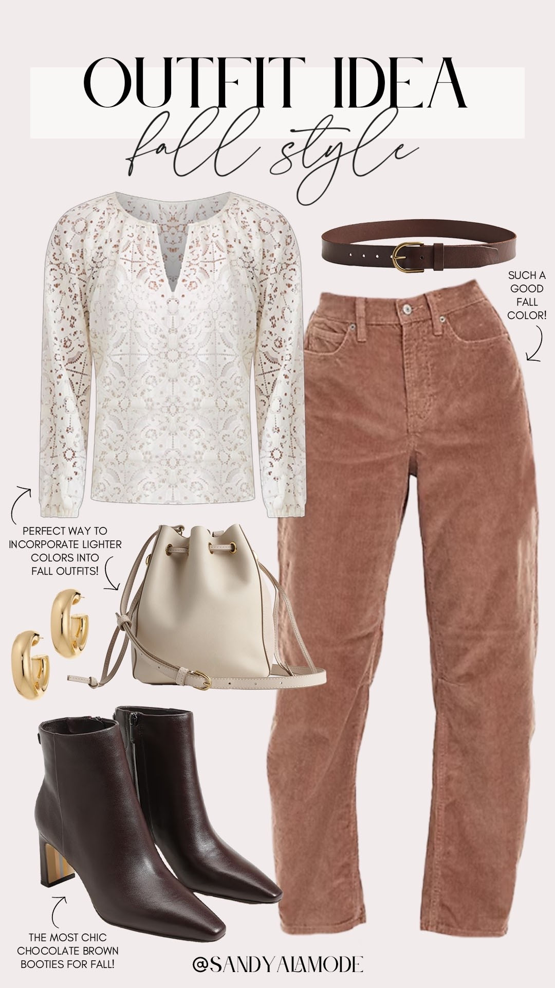 Fall style. Elevated casual fall outfit idea. Old navy new arrivals. Loft new arrivals. Ivory lace fall top. Corduroy fall jeans. Chocolate brown booties. Ivory suede bucket bag. Madewell fall accessories. Neutral chic fall outfit idea  

#LTKStyleTip #LTKFindsUnder100 #LTKSeasonal