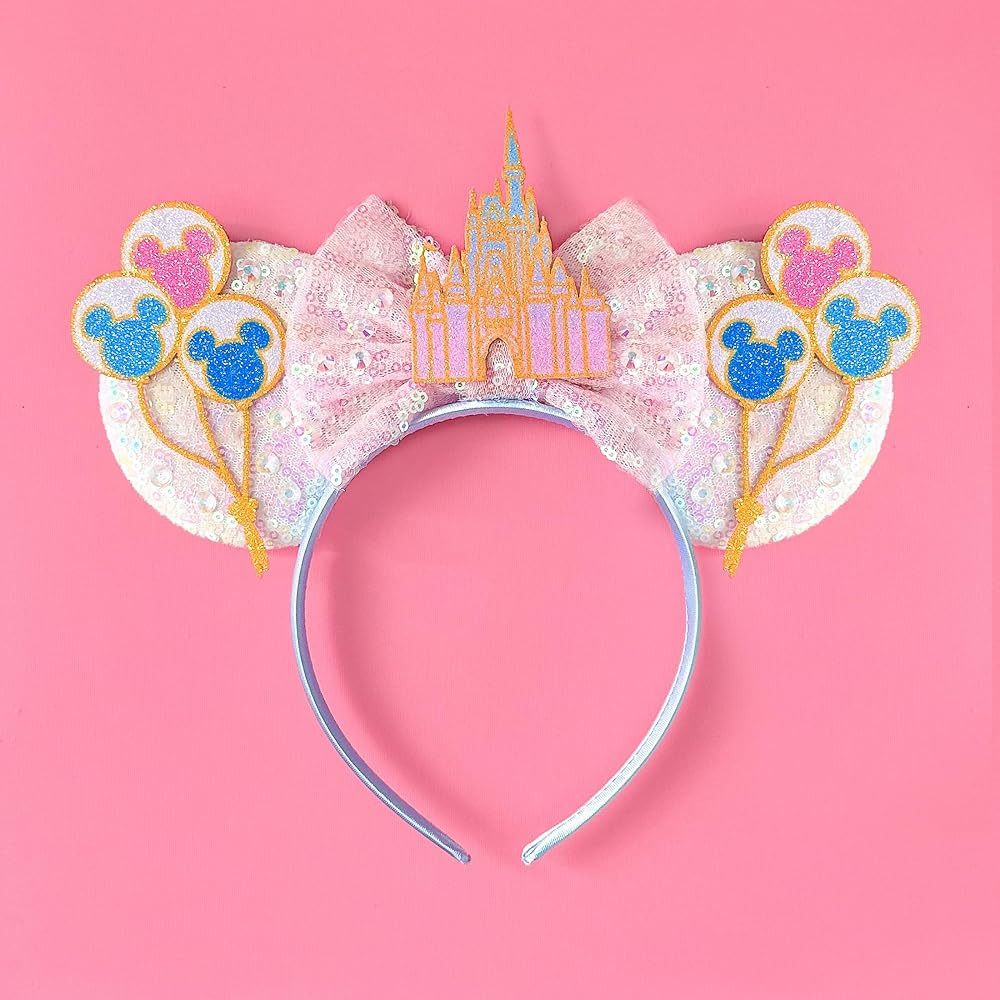 Little Ears Boutique Castle & Balloons Mickey Ears, Mickey Ears, Mouse Ears Headband, Minnie Ears | Amazon (US)