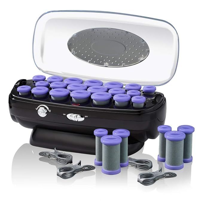 INFINITIPRO BY CONAIR Ceramic Flocked Hot Roller Set with Cord Reel and 20 Hair Rollers, 1 Count | Amazon (US)