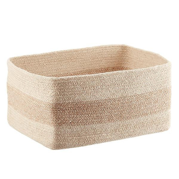 Seine Woven Jute Storage Bin Natural Stripe | The Container Store