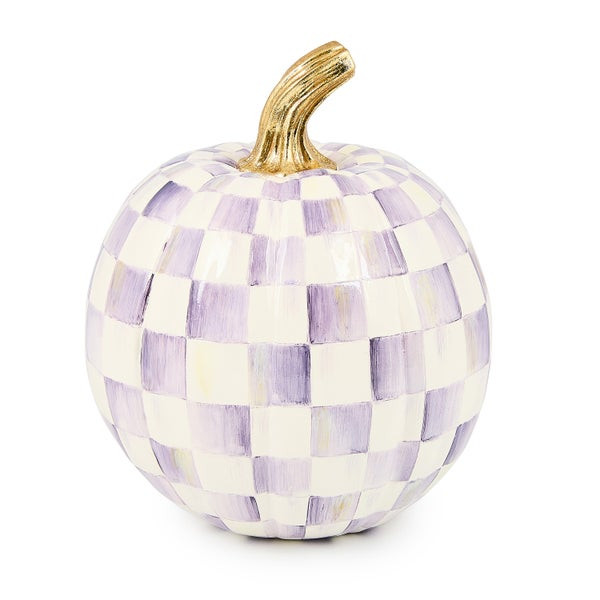 MacKenzie-Childs Violet Check Small Pumpkin | MacKenzie-Childs