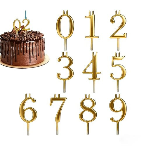 Birthday Number Candle Holders Set, 10 Pcs Stainless Steel Reusable Cake Digits Toppers, Numbers 0-9, for Party Birthday Family Events Home Celebration | Amazon (US)