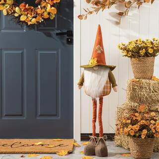 Glitzhome 39 in. H Telescoped Fabric Fall Gnome Standing Decor 2029700004 - The Home Depot | The Home Depot