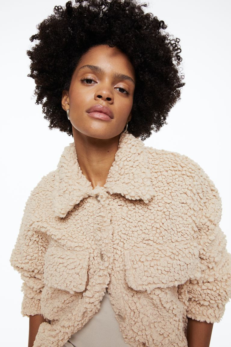 Oversized teddy shacket | H&M (UK, MY, IN, SG, PH, TW, HK)