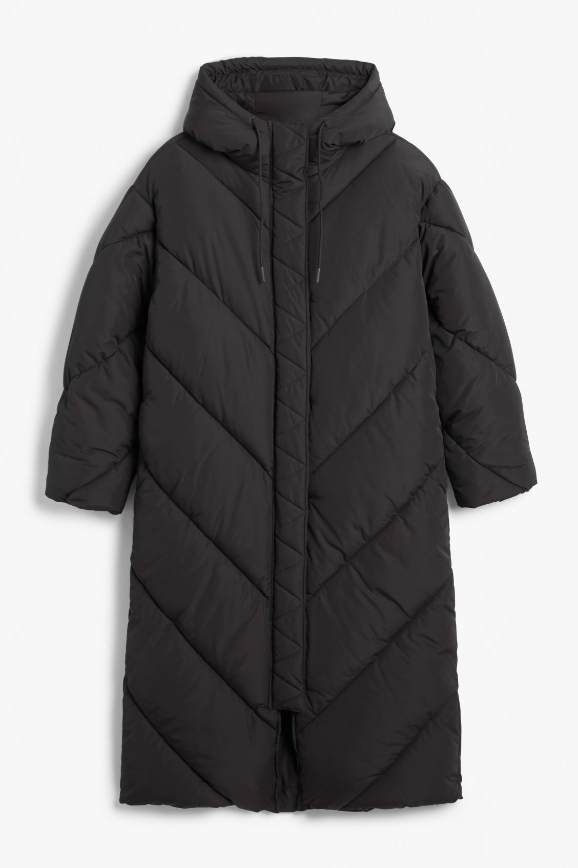 Long puffer coat - Black | Monki